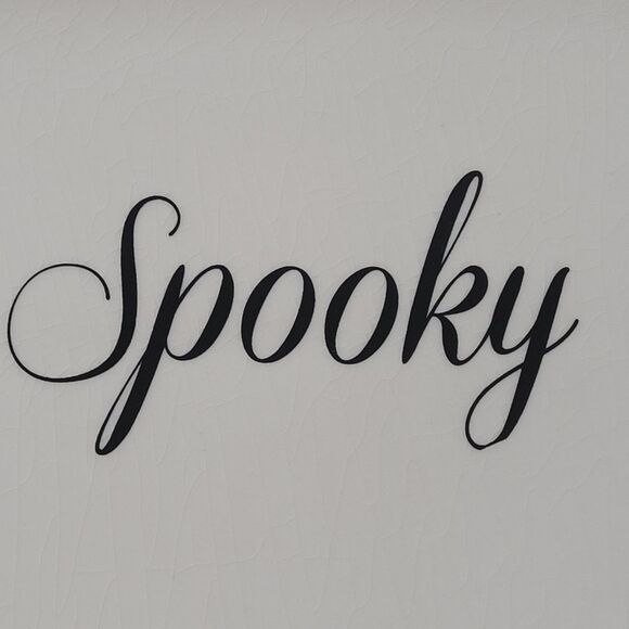 Terramoto Ceramic Halloween Spooky Serving Tray Platter White Black Gold Stripes - Picture 2 of 12